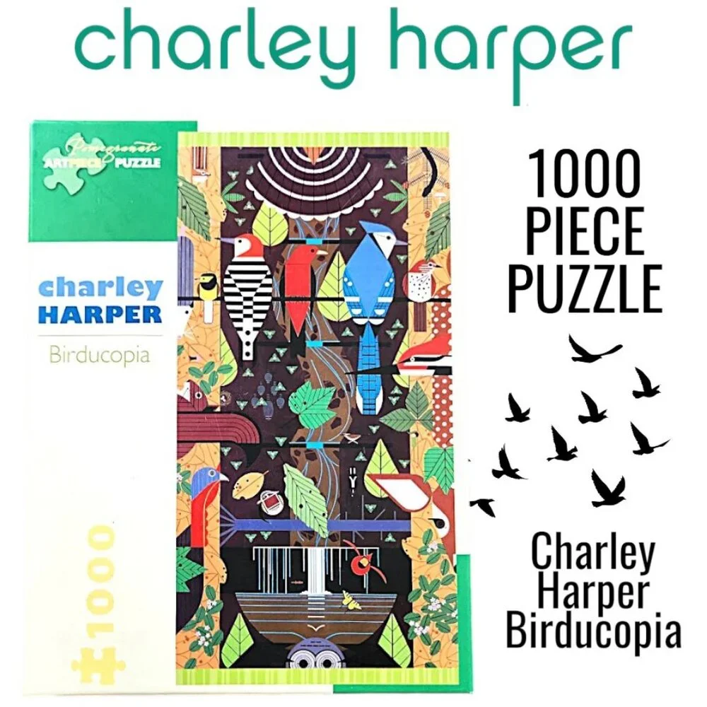 Charley Harper 1000 Piece Jigsaw Puzzle Birducopia Birds Jigsaw Puzzle Bird Blue